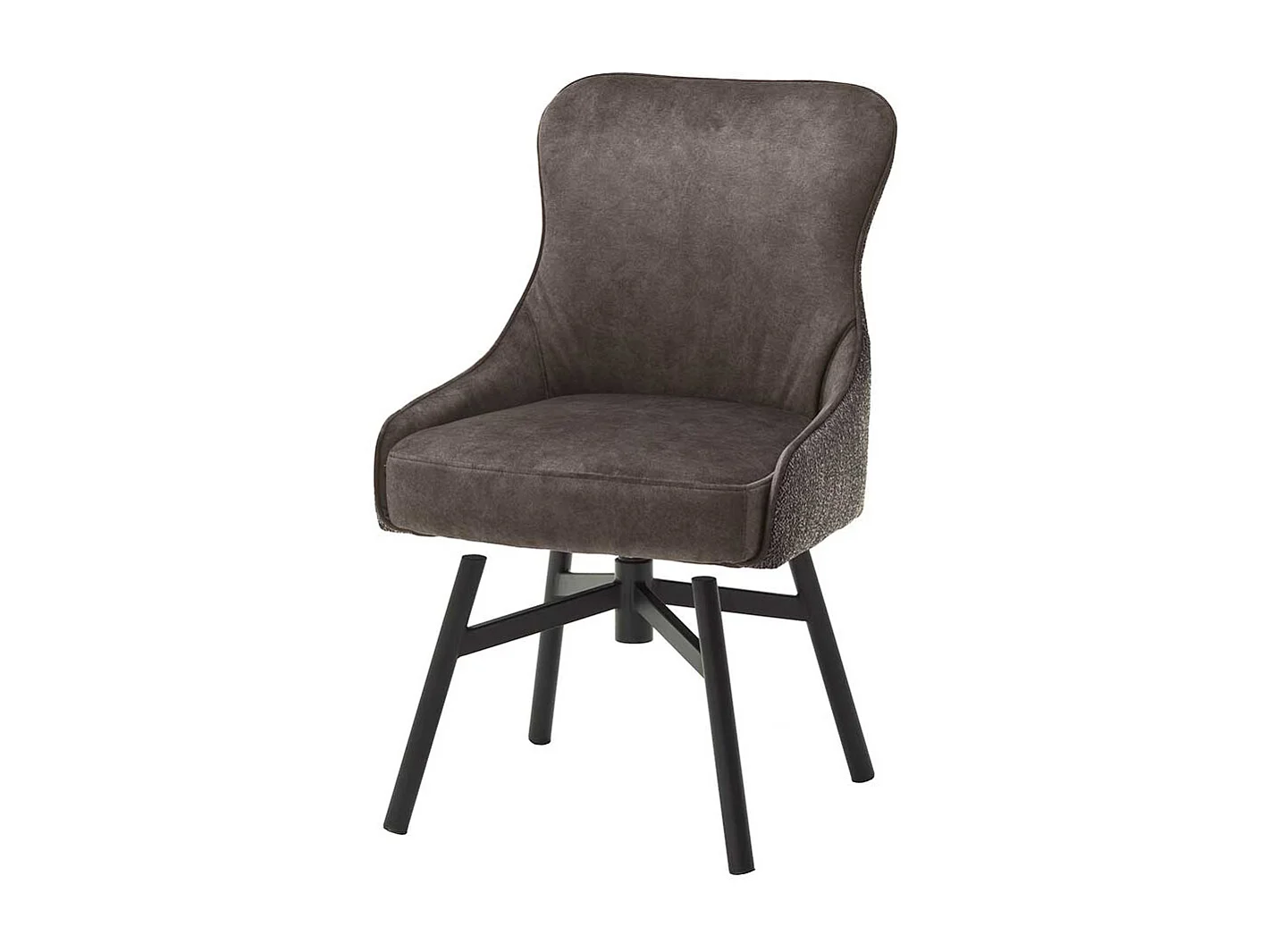 Drehbare Polsterst�hle in Hellbraun Stoff modern (2er Set)