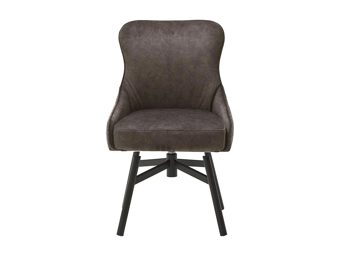 Drehbare Polsterst�hle in Hellbraun Stoff modern (2er Set)