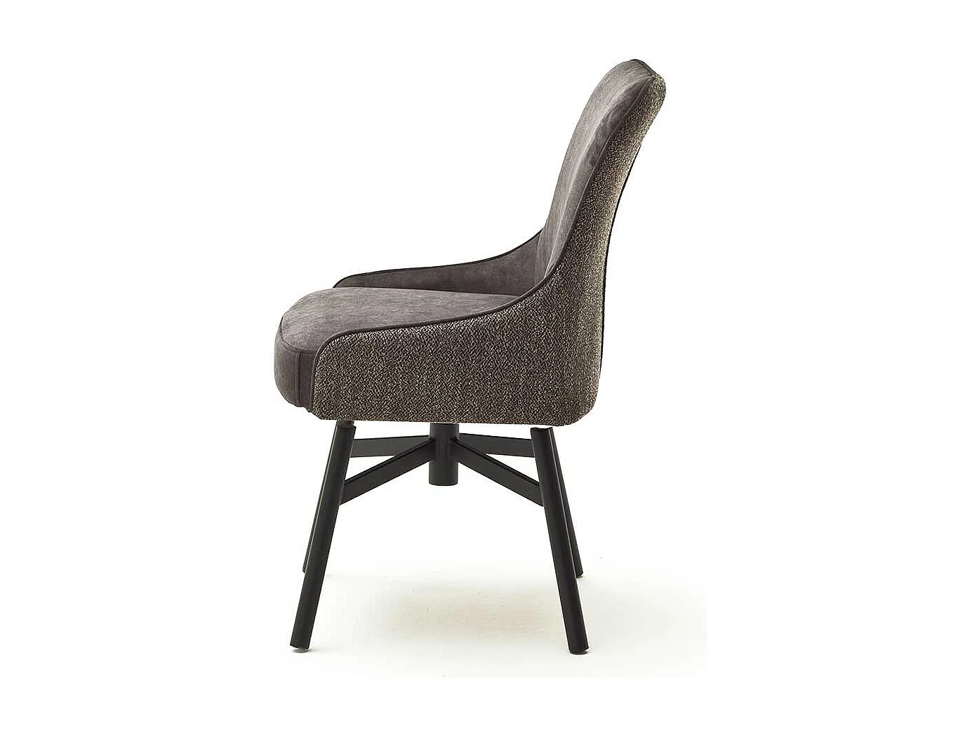 Drehbare Polsterst�hle in Hellbraun Stoff modern (2er Set)