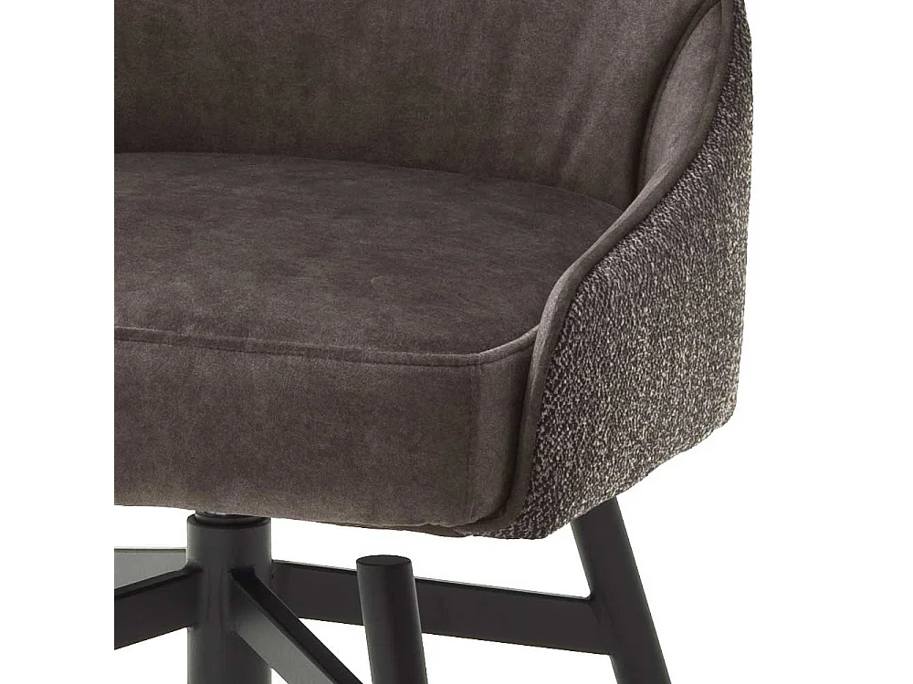 Drehbare Polsterst�hle in Hellbraun Stoff modern (2er Set)