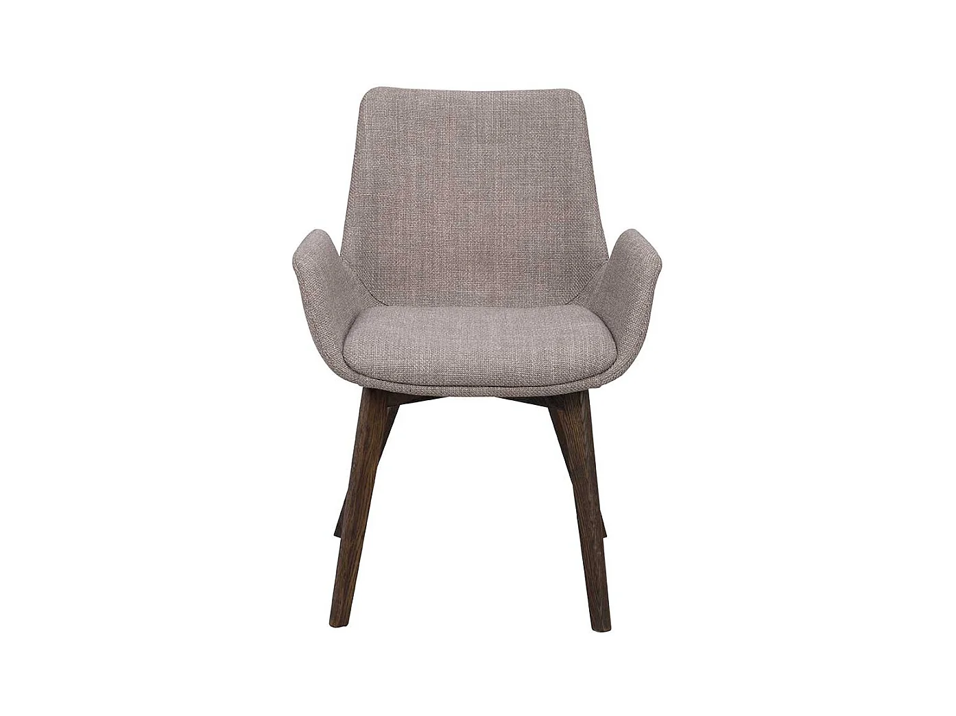 Graue Armlehnstühle mit Gestell aus Massivholz Eiche dunkel (2er Set)