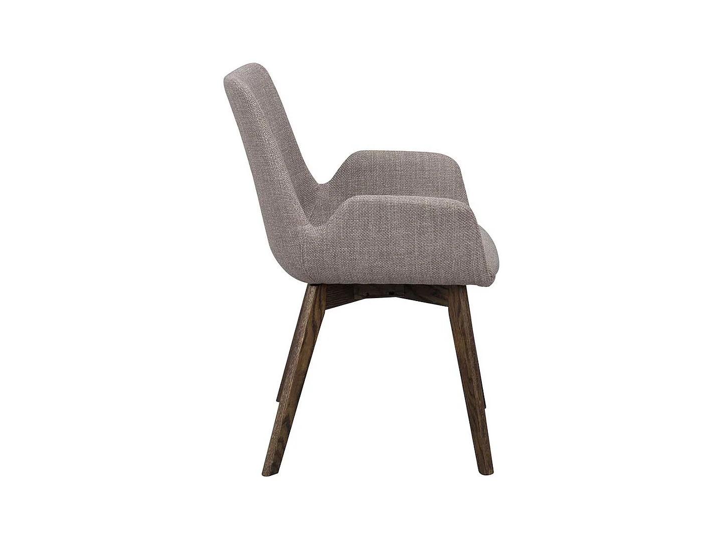 Graue Armlehnstühle mit Gestell aus Massivholz Eiche dunkel (2er Set)