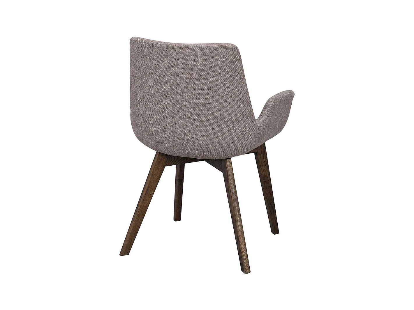 Graue Armlehnstühle mit Gestell aus Massivholz Eiche dunkel (2er Set)