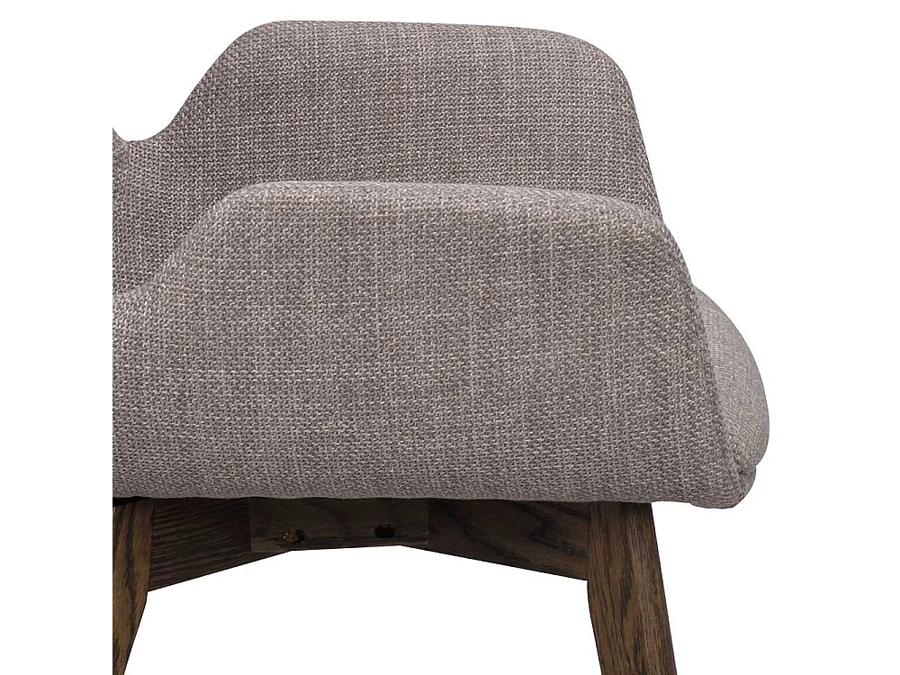 Graue Armlehnstühle mit Gestell aus Massivholz Eiche dunkel (2er Set)