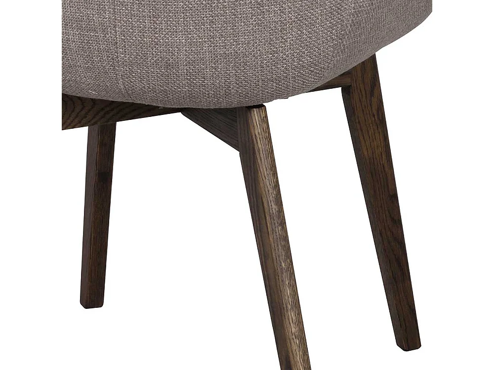 Graue Armlehnstühle mit Gestell aus Massivholz Eiche dunkel (2er Set)