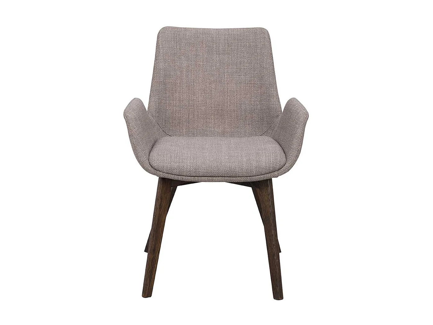 Graue Armlehnstühle mit Gestell aus Massivholz Eiche dunkel (2er Set)