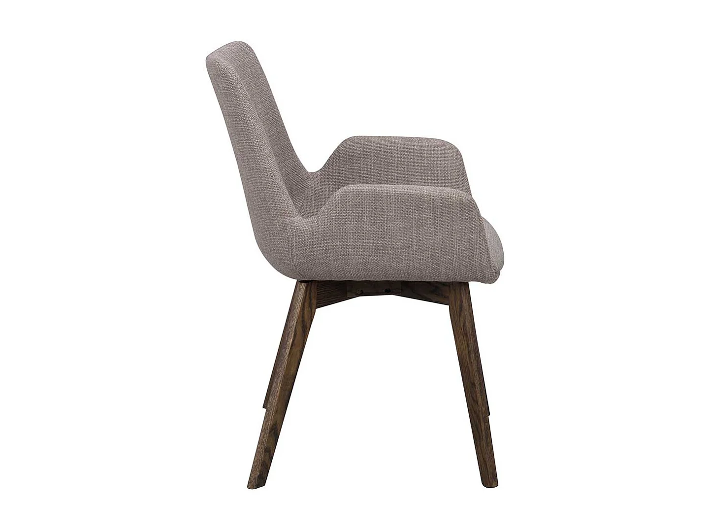 Graue Armlehnstühle mit Gestell aus Massivholz Eiche dunkel (2er Set)