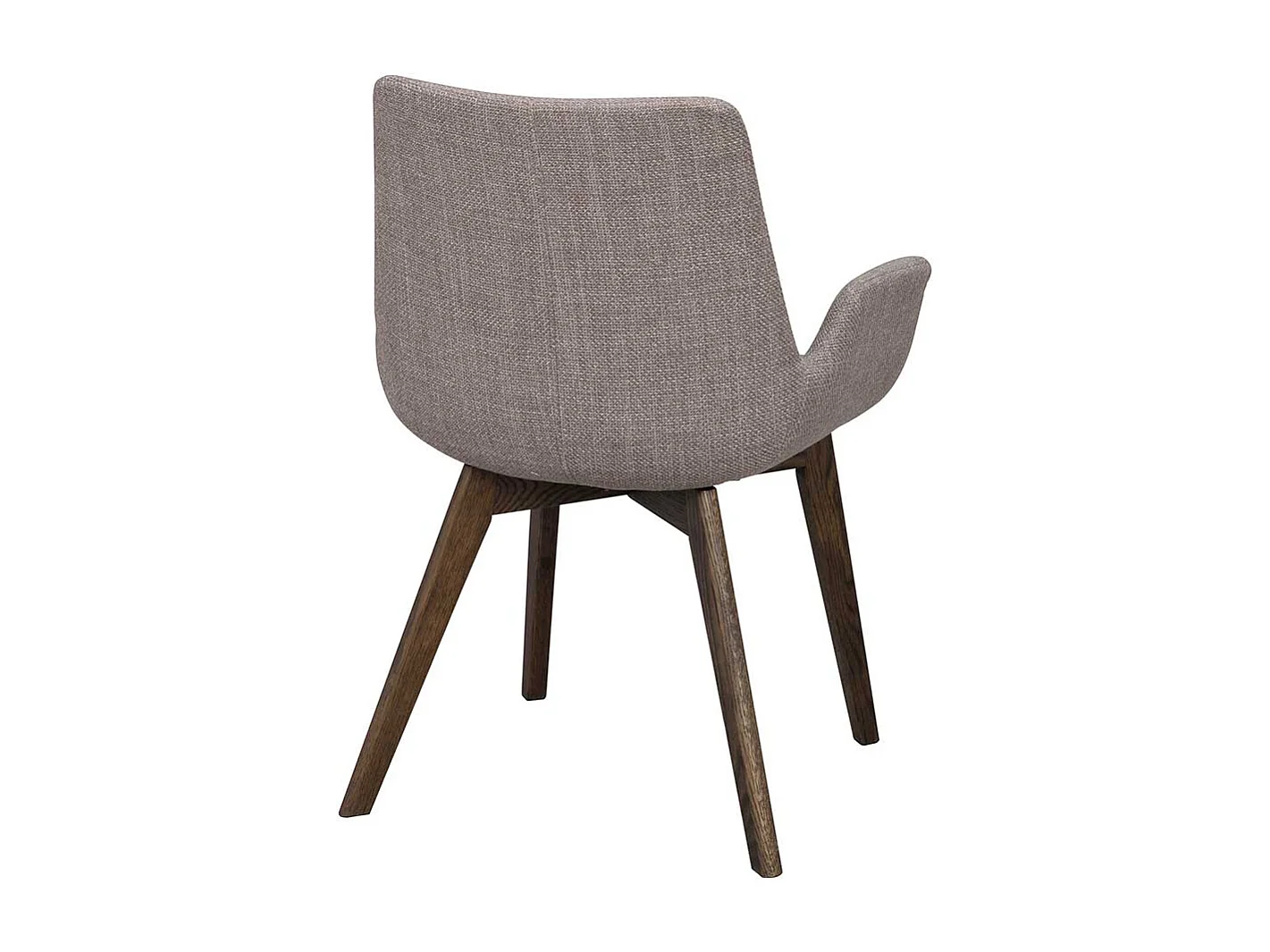 Graue Armlehnstühle mit Gestell aus Massivholz Eiche dunkel (2er Set)