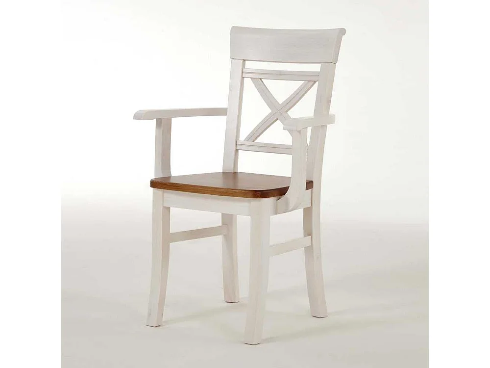 Esszimmerstuhl mit Armlehnen Kiefer Massivholz (2er Set)