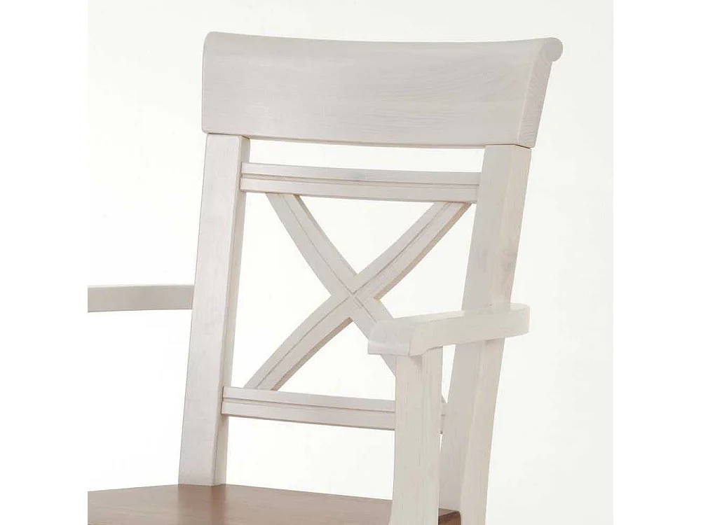 Esszimmerstuhl mit Armlehnen Kiefer Massivholz (2er Set)