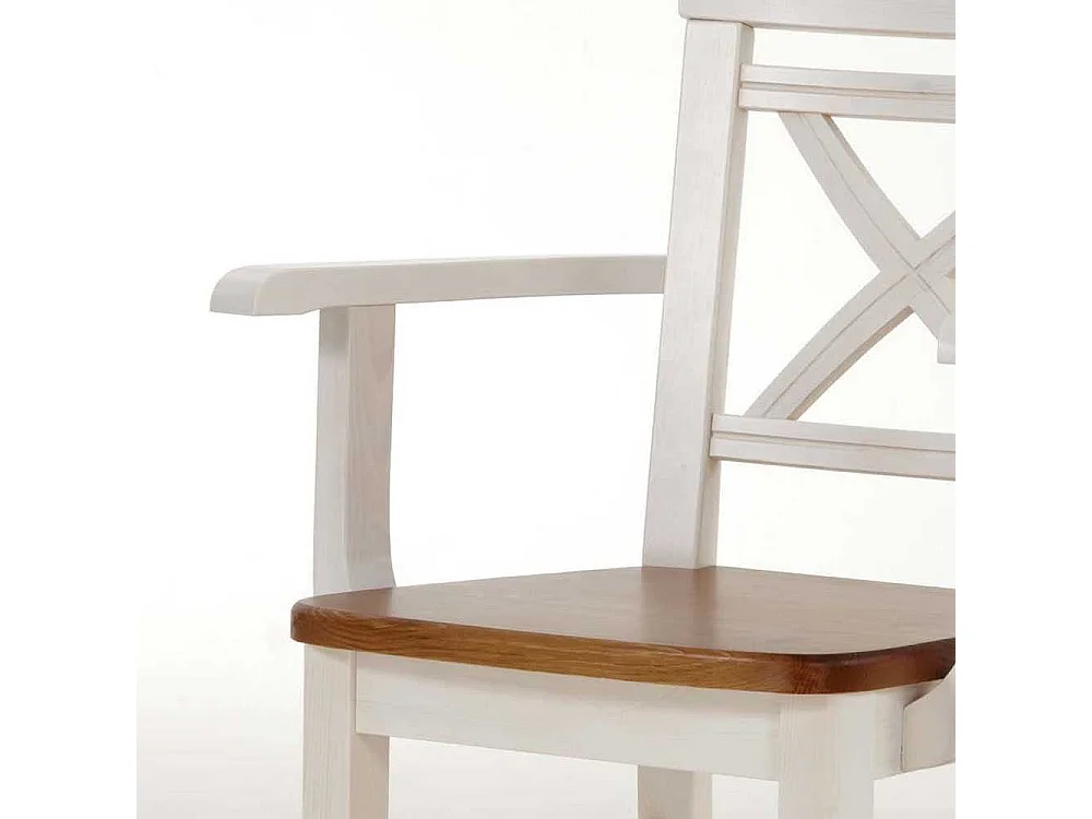 Esszimmerstuhl mit Armlehnen Kiefer Massivholz (2er Set)