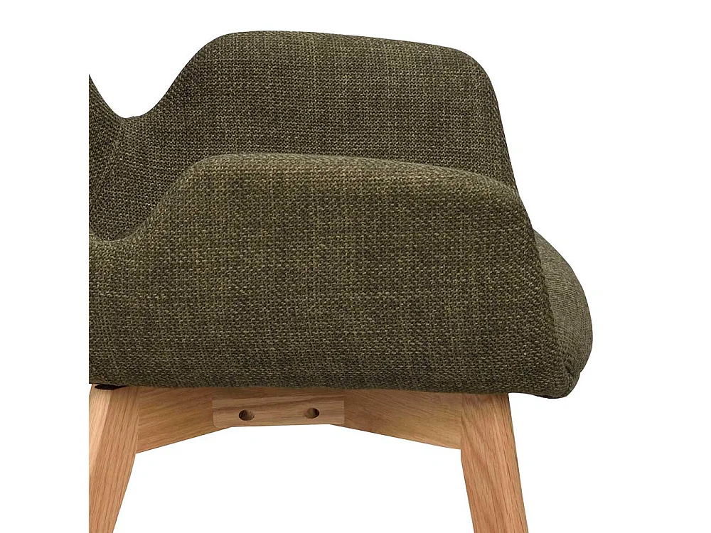 Esszimmerarmlehnstuhl in Dunkelgrün Eichefarben (2er Set)