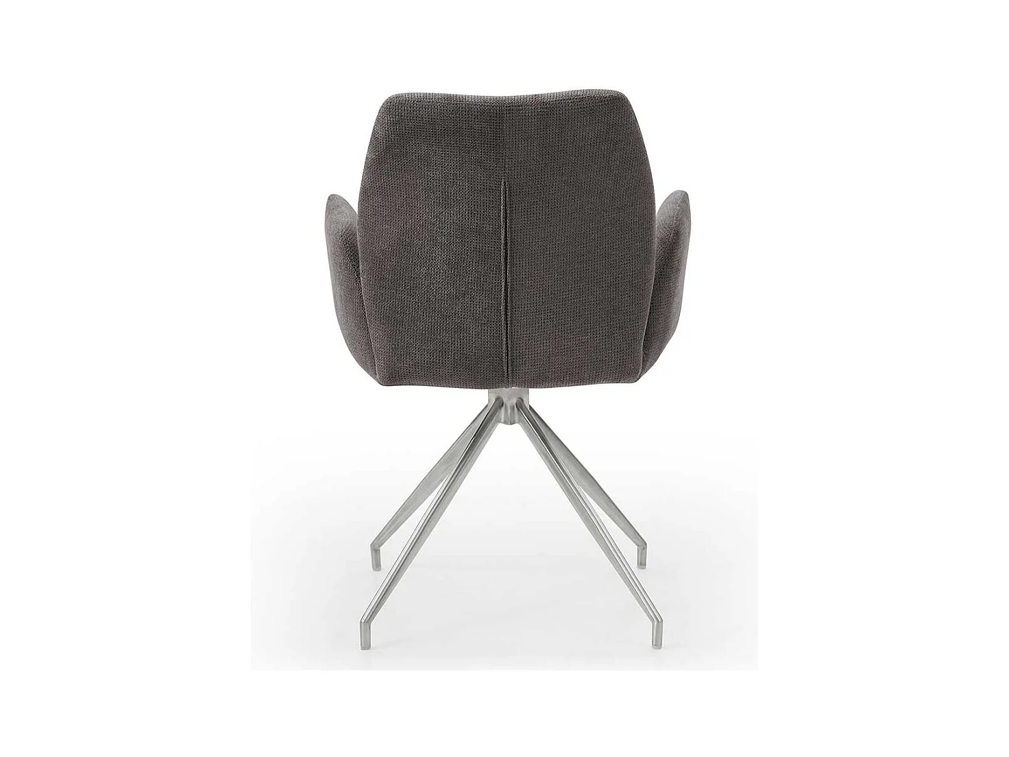 Drehstuhl für Esszimmer in Dunkelgrau und Silber Armlehnen