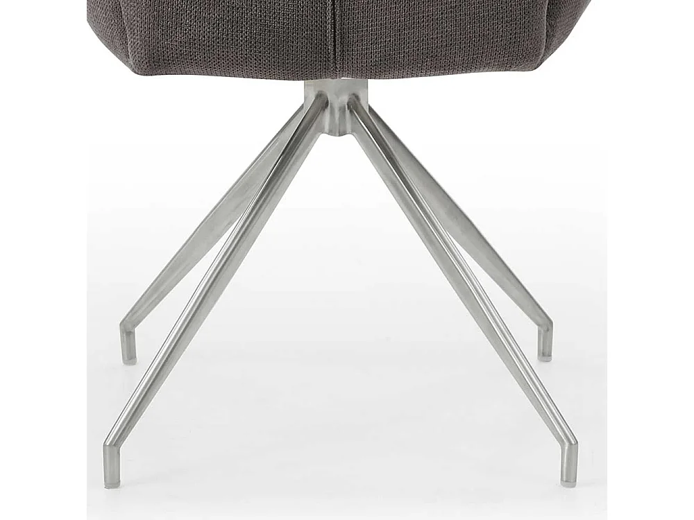 Drehstuhl für Esszimmer in Dunkelgrau und Silber Armlehnen