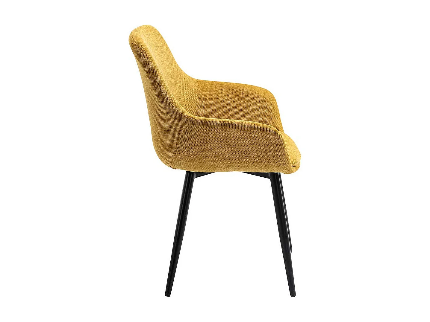 Armlehn Stühle in Gelb und Schwarz Stoffbezug (2er Set)