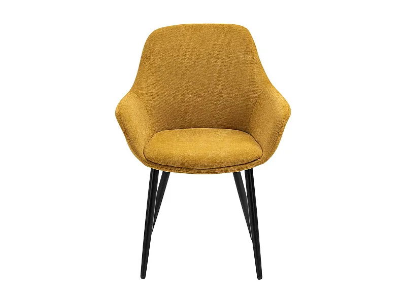 Armlehn Stühle in Gelb und Schwarz Stoffbezug (2er Set)