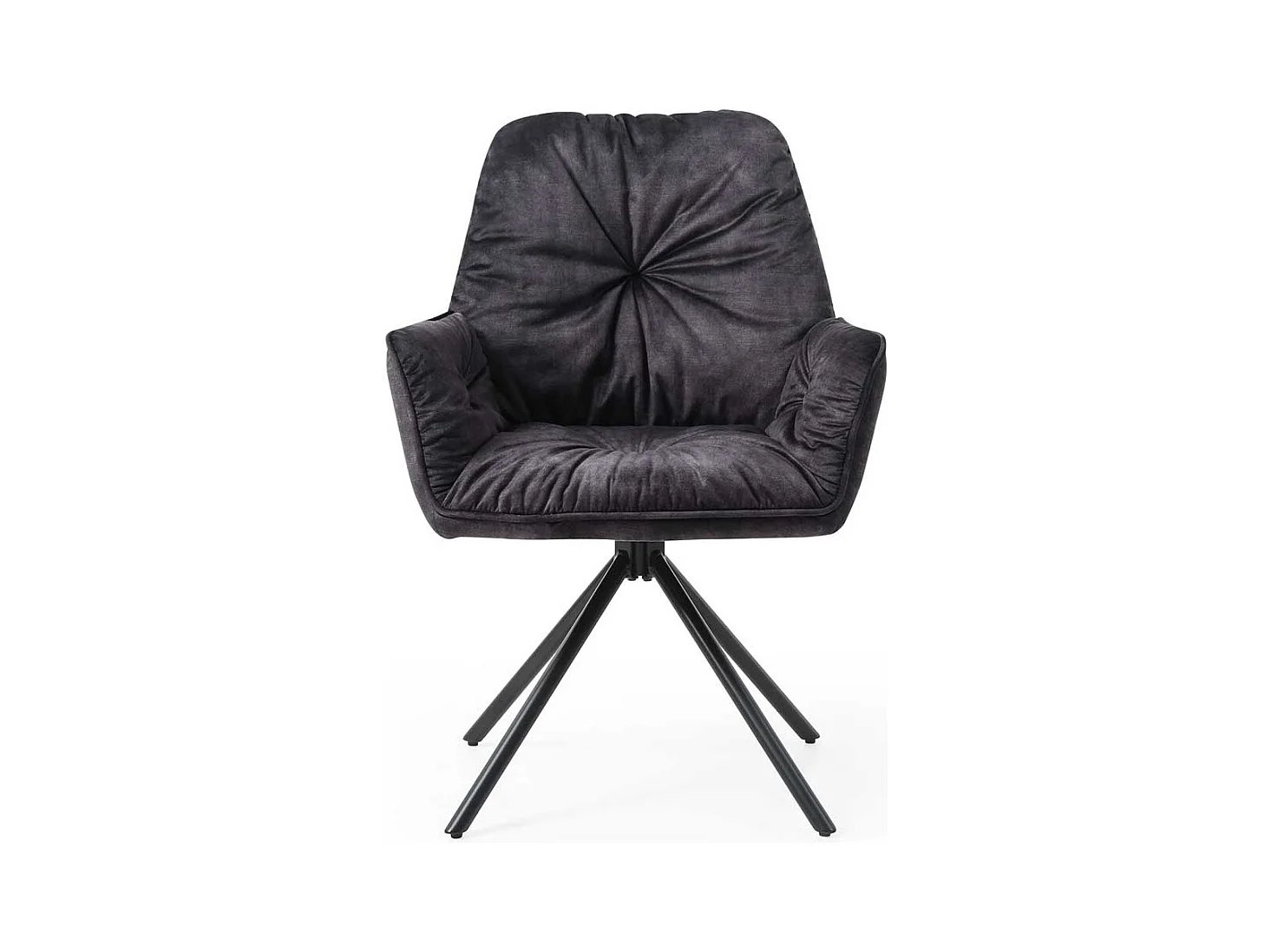 Drehbarer Armlehnstuhl in Schwarz Gestell aus Metall