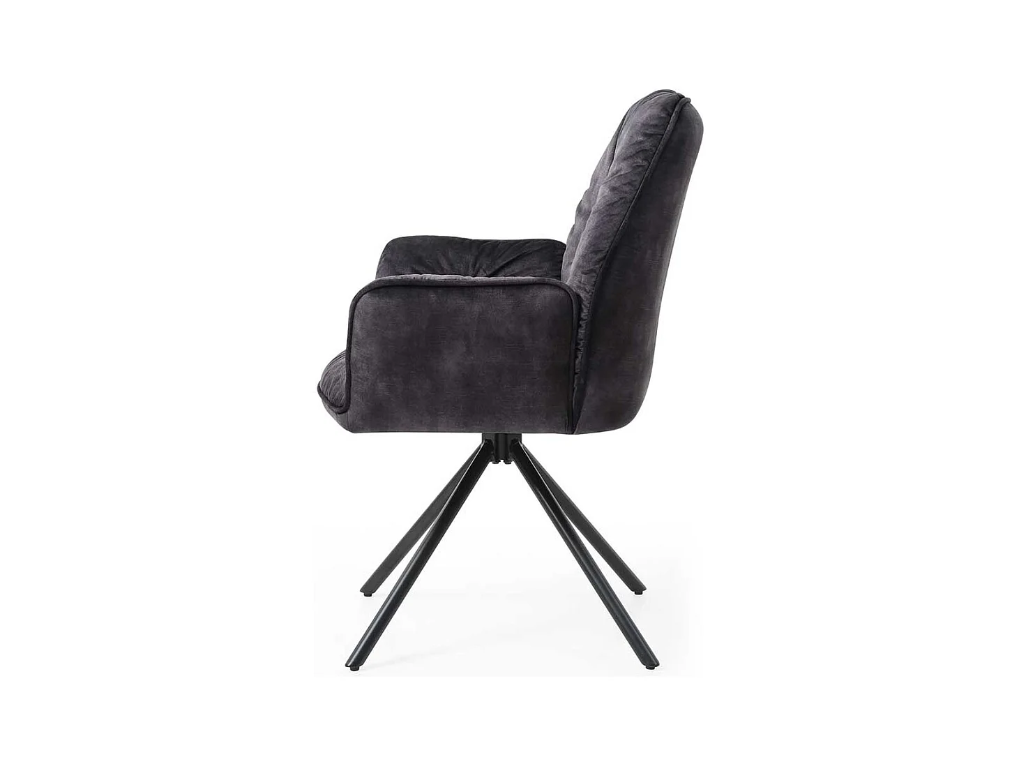 Drehbarer Armlehnstuhl in Schwarz Gestell aus Metall