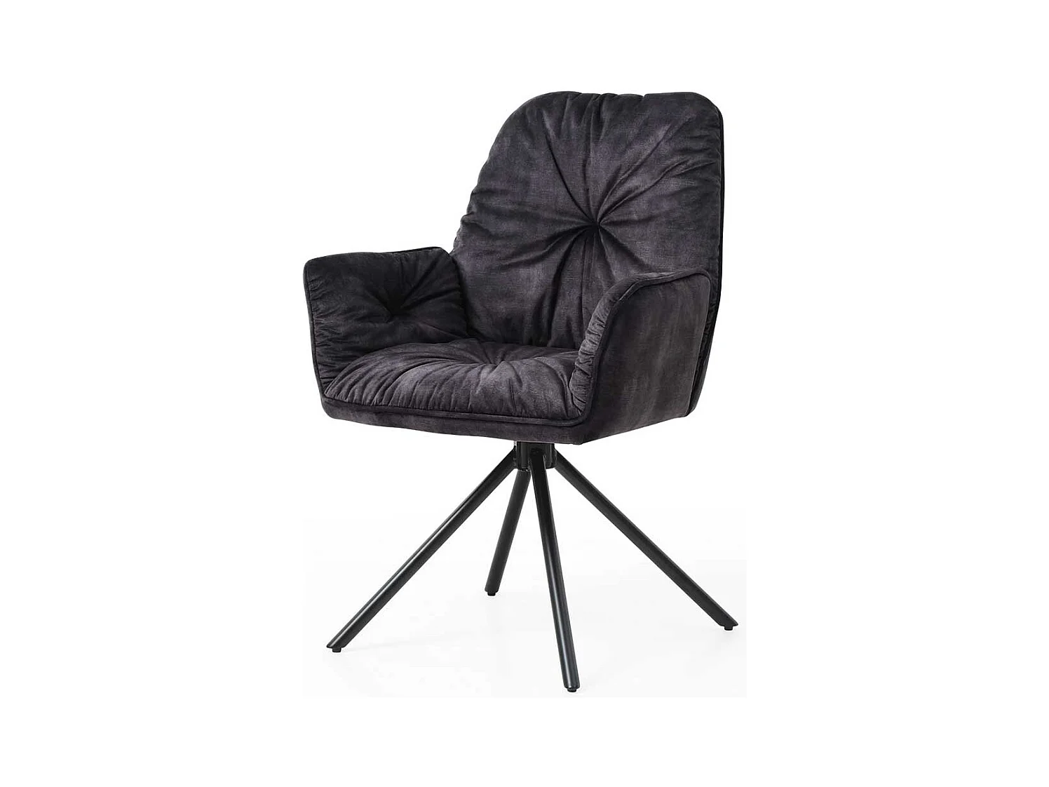 Drehbarer Armlehnstuhl in Schwarz Gestell aus Metall