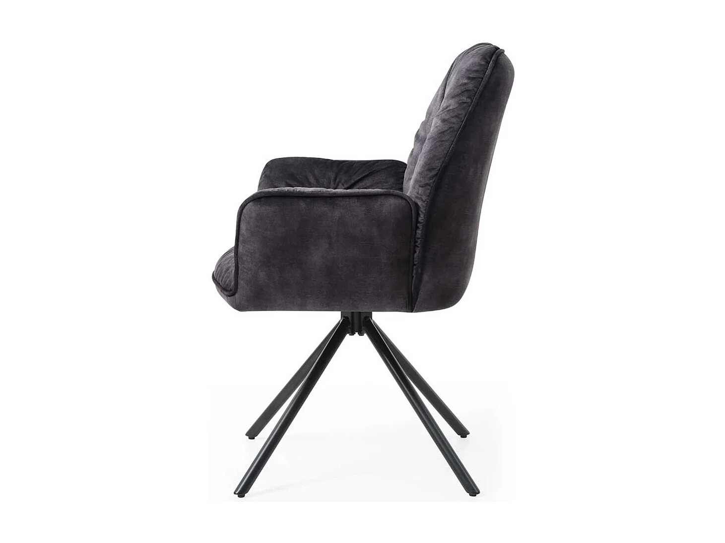 Drehbarer Armlehnstuhl in Schwarz Gestell aus Metall