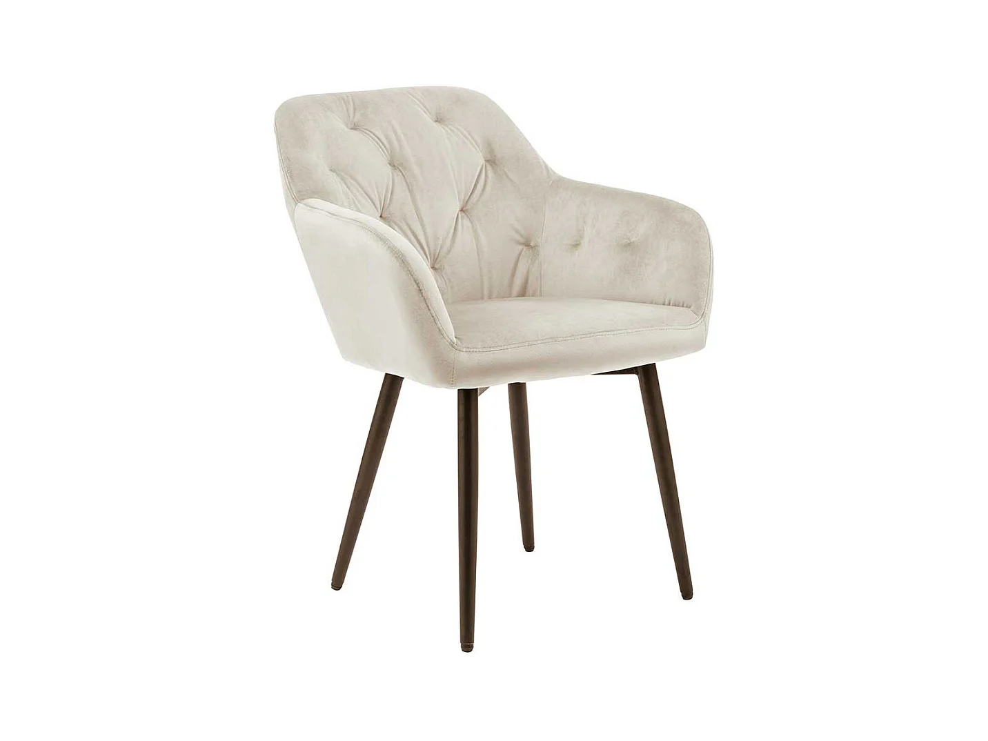 Polsterstuhl Esszimmer in Cremefarben schwarzem Metallgestell