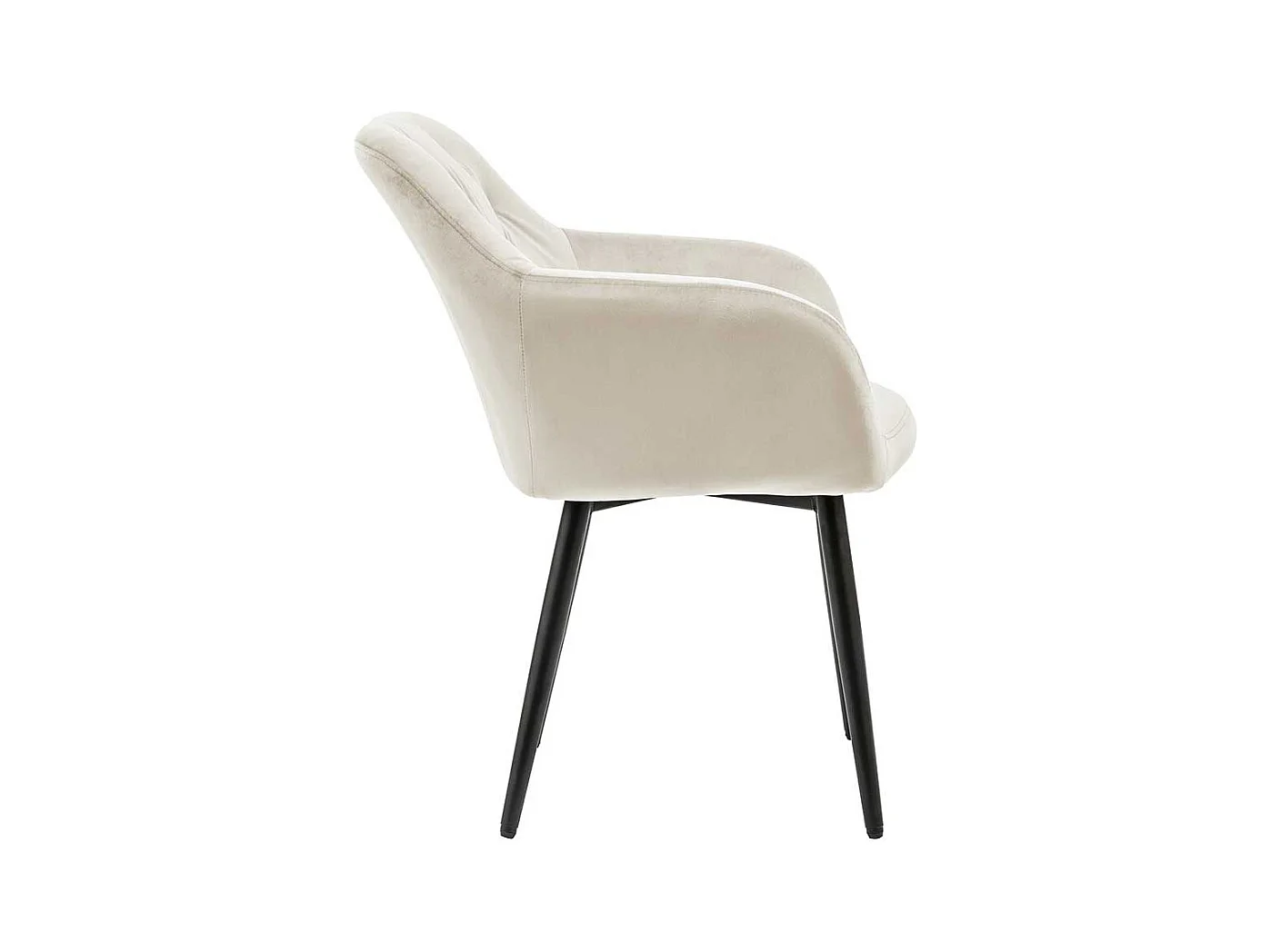 Polsterstuhl Esszimmer in Cremefarben schwarzem Metallgestell