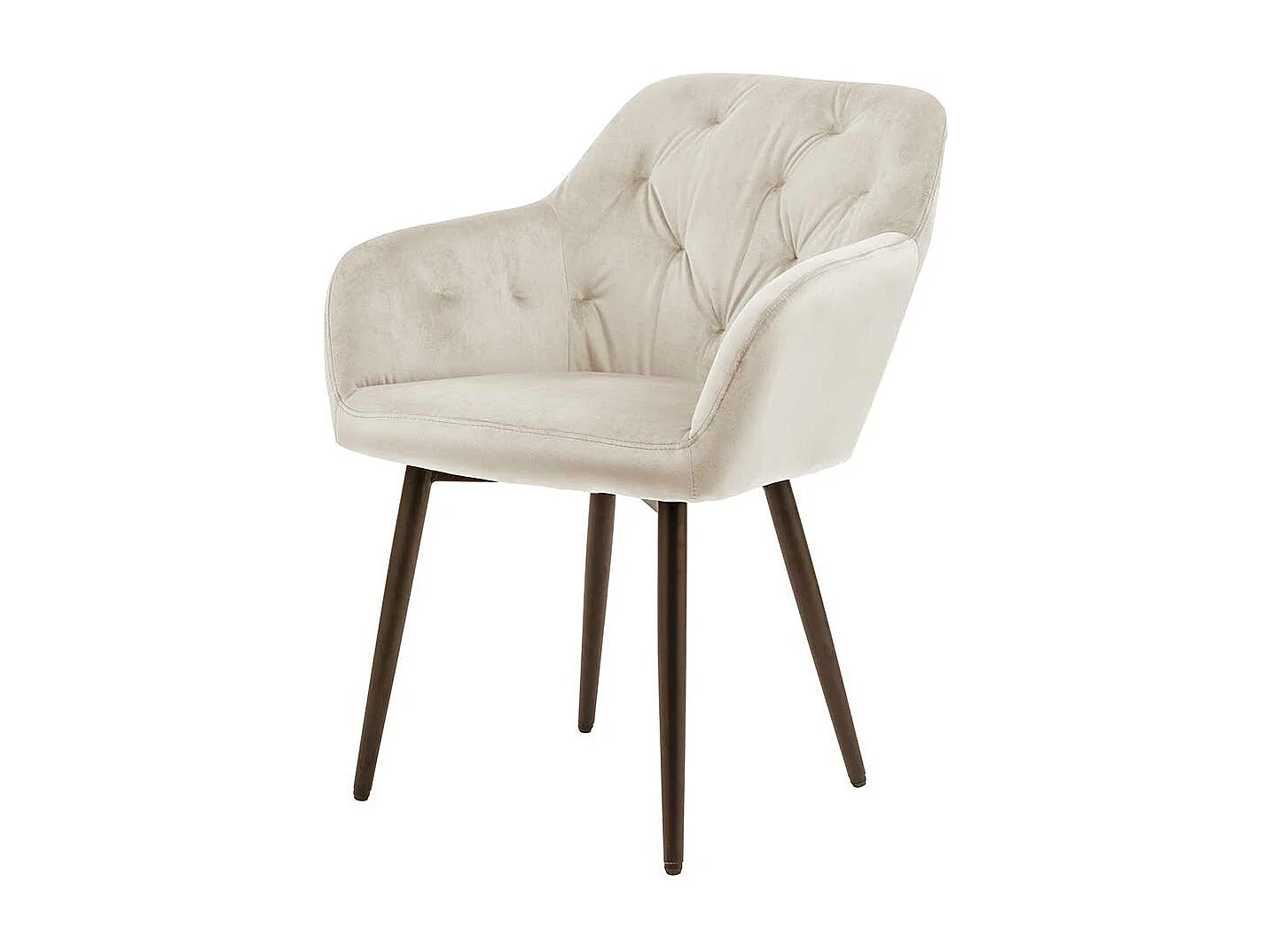 Polsterstuhl Esszimmer in Cremefarben schwarzem Metallgestell