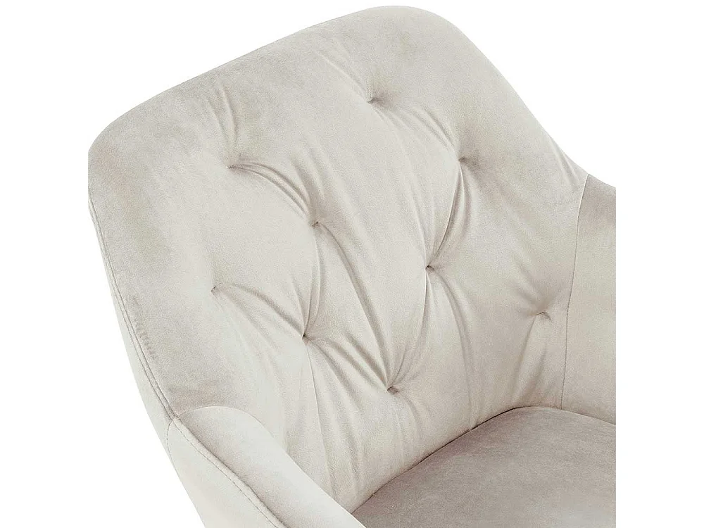 Polsterstuhl Esszimmer in Cremefarben schwarzem Metallgestell