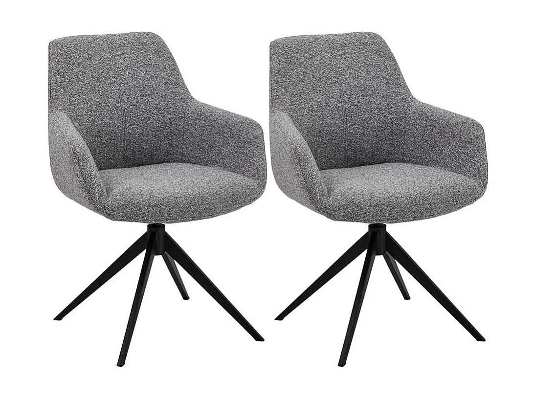 Esstisch Stühle Armlehnstuhl im Skandi Design um 360° drehbar (2er Set)