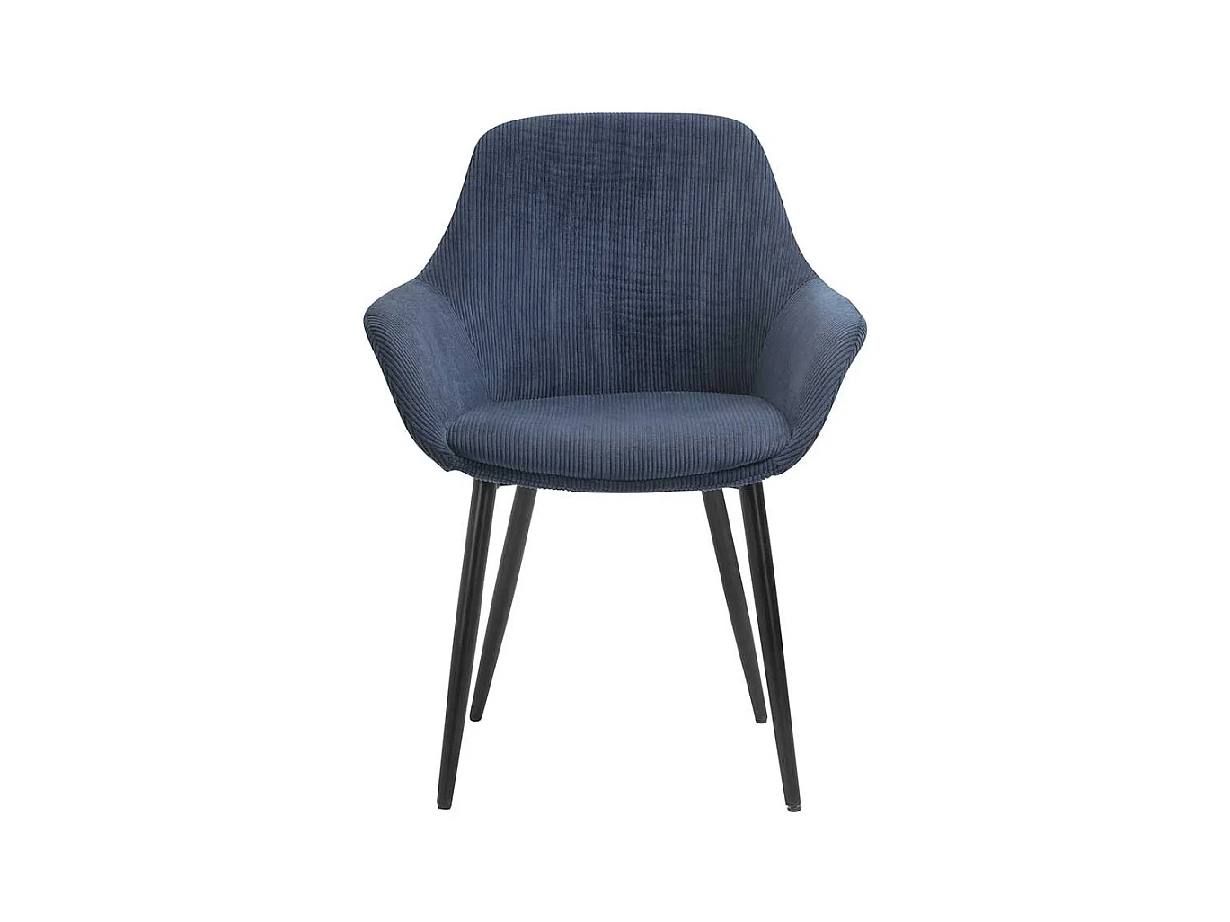 Cord Esstisch Stühle in Dunkelblau schwarzes Metallgestell (2er Set)