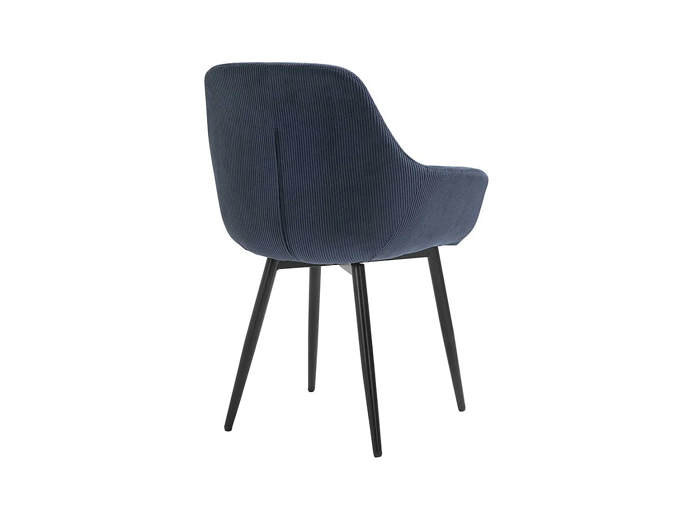 Cord Esstisch Stühle in Dunkelblau schwarzes Metallgestell (2er Set)