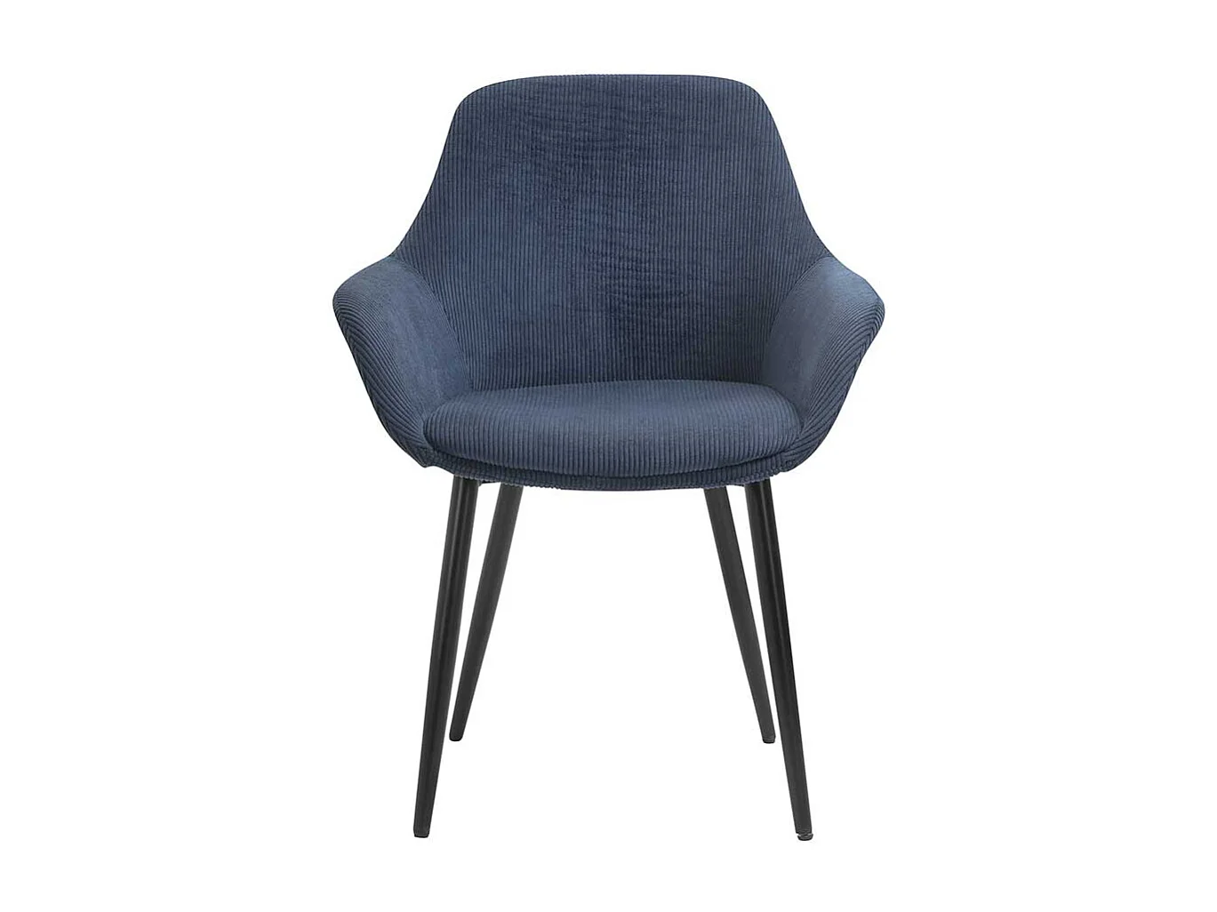 Cord Esstisch Stühle in Dunkelblau schwarzes Metallgestell (2er Set)