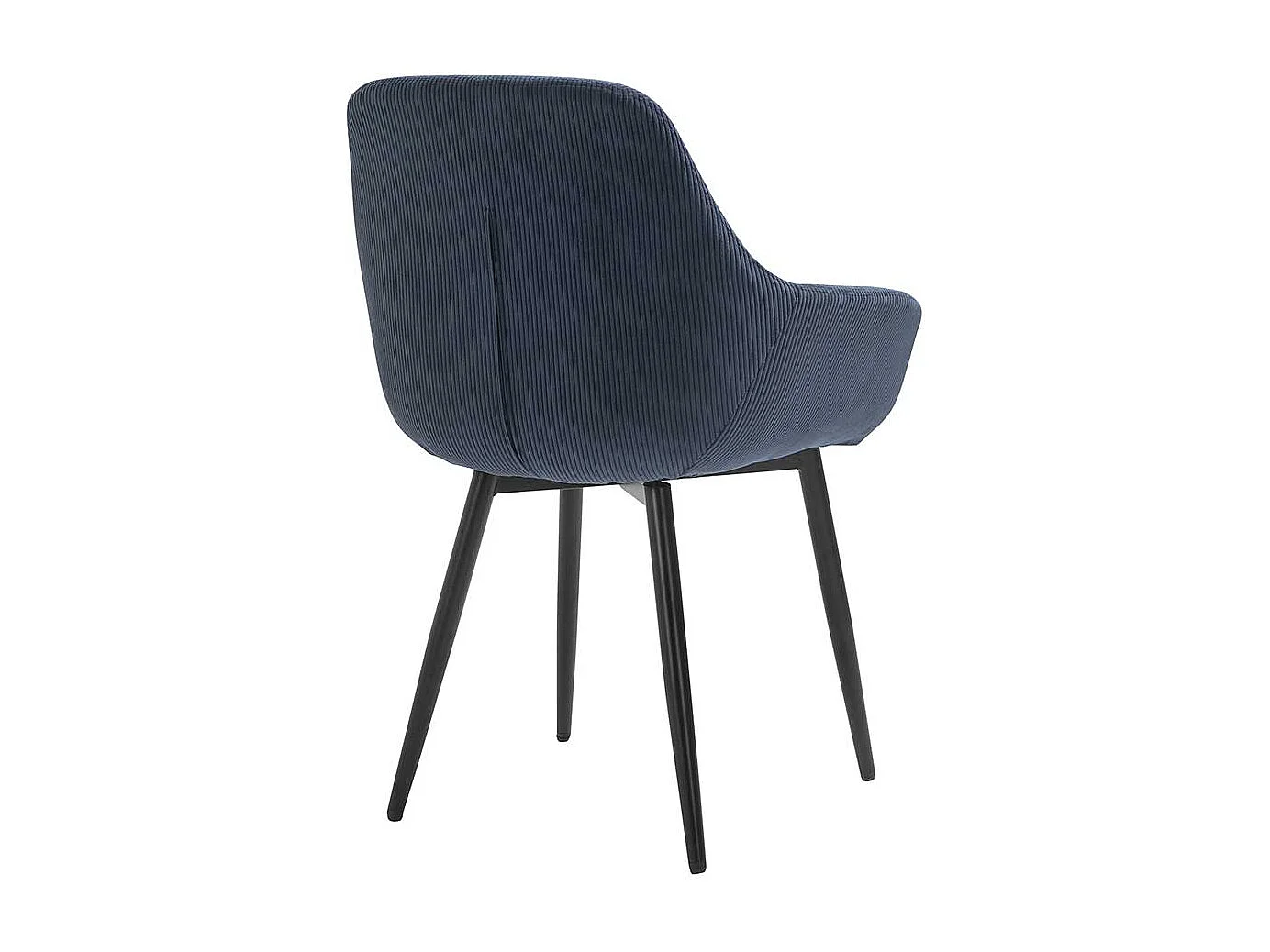 Cord Esstisch Stühle in Dunkelblau schwarzes Metallgestell (2er Set)
