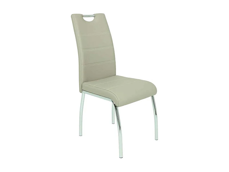 Küchenstuhl Set in Beige Kunstleder mit Griff (Set)