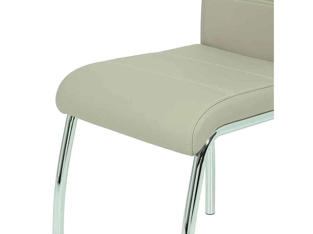 Küchenstuhl Set in Beige Kunstleder mit Griff (Set)