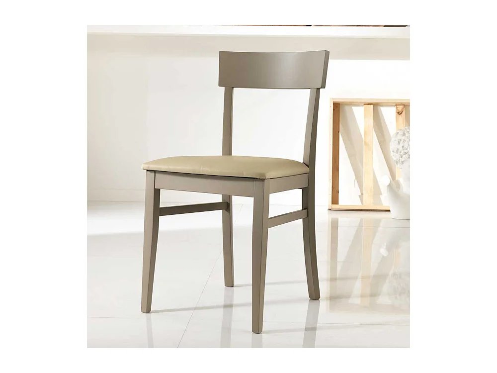 Esstischstuhl in Taupe Buche massiv Kunstleder (2er Set)