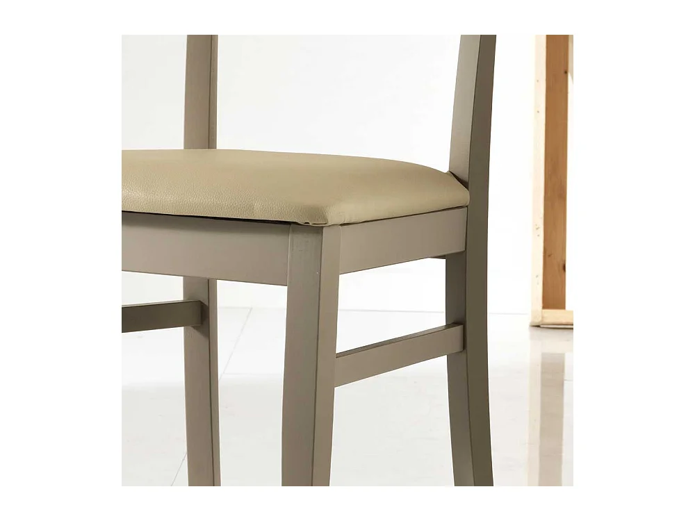 Esstischstuhl in Taupe Buche massiv Kunstleder (2er Set)