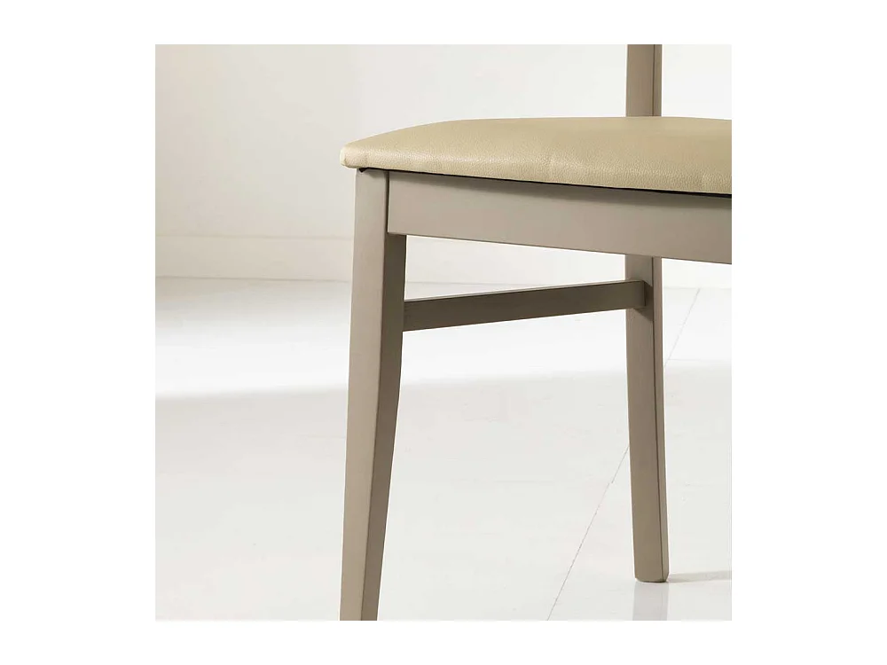 Esstischstuhl in Taupe Buche massiv Kunstleder (2er Set)