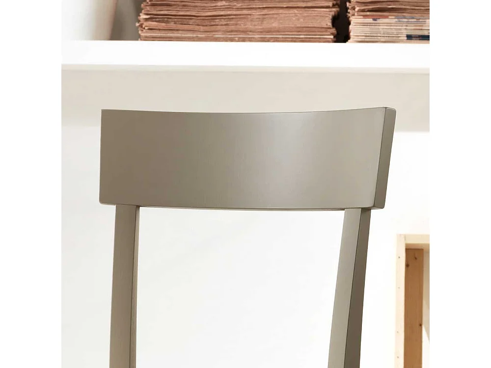 Esstischstuhl in Taupe Buche massiv Kunstleder (2er Set)