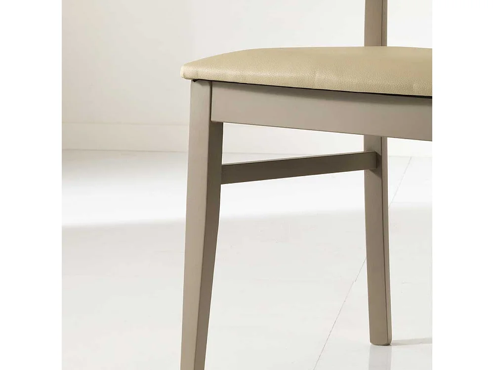 Esstischstuhl in Taupe Buche massiv Kunstleder (2er Set)