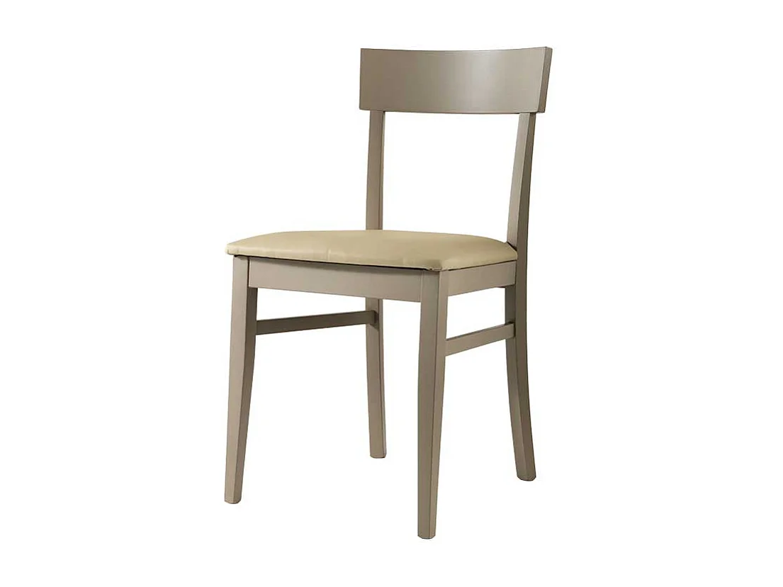 Esstischstuhl in Taupe Buche massiv Kunstleder (2er Set)