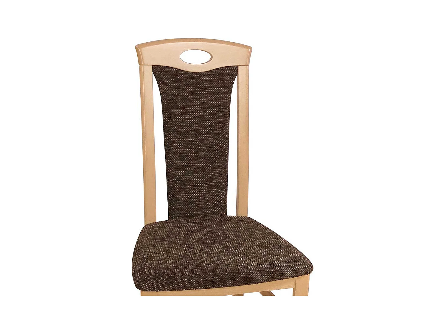 Esszimmerstuhl in Braun Webstoff Buche Massivholz (2er Set)