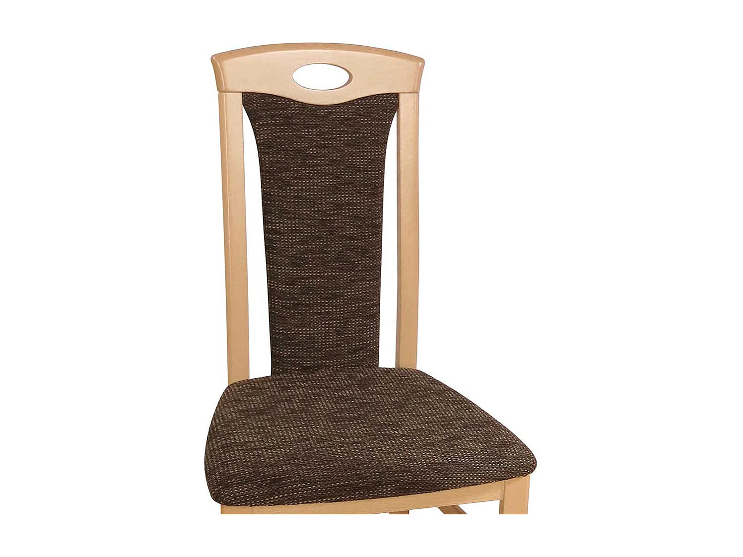 Esszimmerstuhl in Braun Webstoff Buche Massivholz (2er Set)