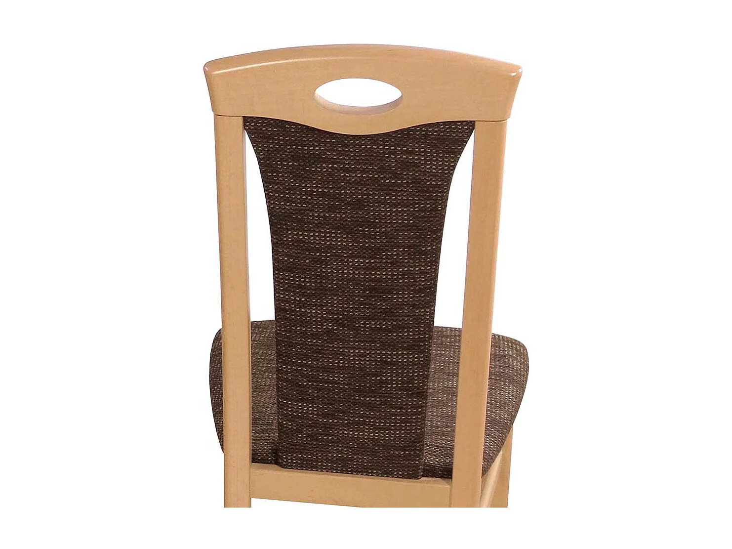 Esszimmerstuhl in Braun Webstoff Buche Massivholz (2er Set)