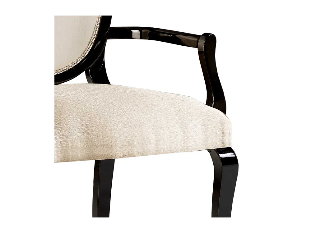 Armlehnenstuhl in italienischem Design Beige und Schwarz