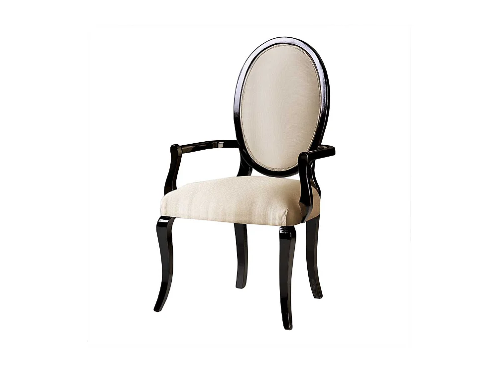 Armlehnenstuhl in italienischem Design Beige und Schwarz