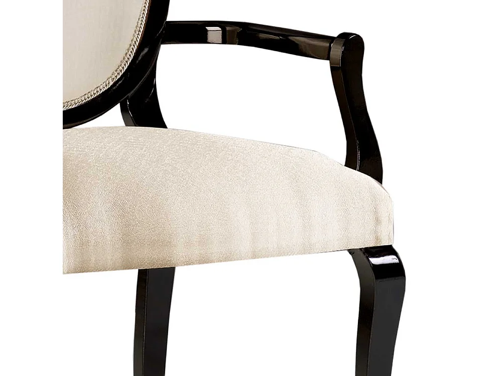 Armlehnenstuhl in italienischem Design Beige und Schwarz