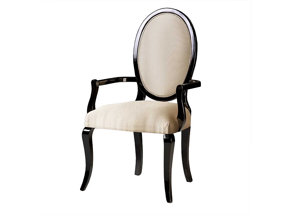 Armlehnenstuhl in italienischem Design Beige und Schwarz