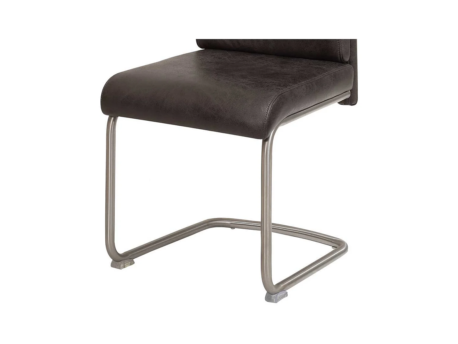 Freischwingerstuhl Set in Anthrazit Microfaser hoher Lehne (Set)