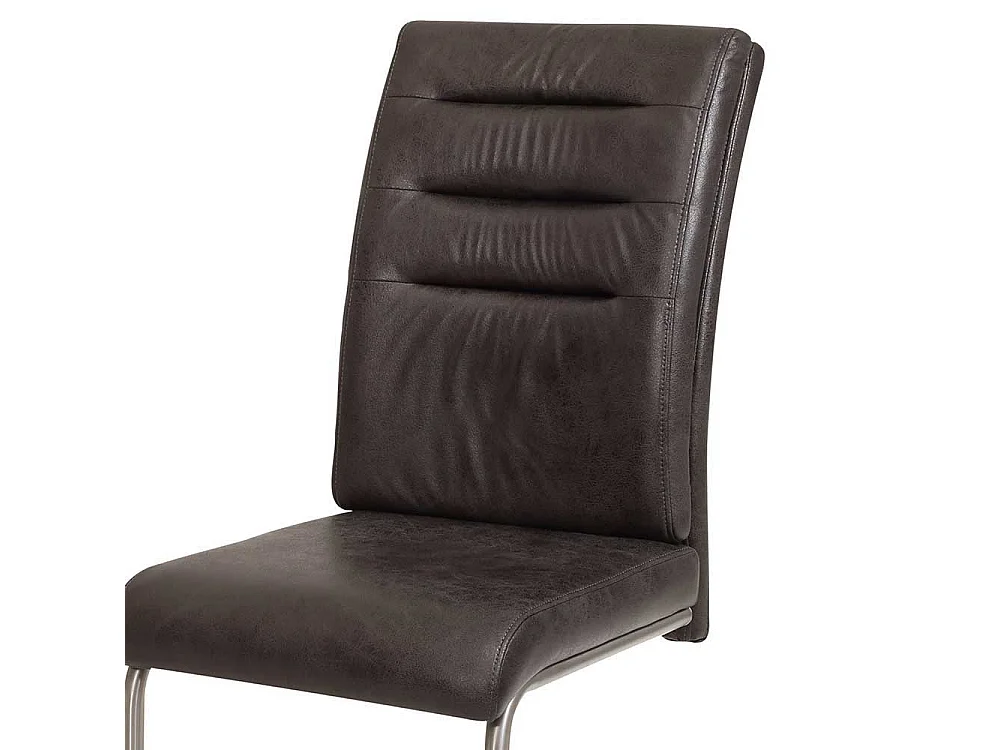 Freischwingerstuhl Set in Anthrazit Microfaser hoher Lehne (Set)